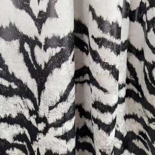 Tiger Stripes Black and White Animal Print Curtain 1