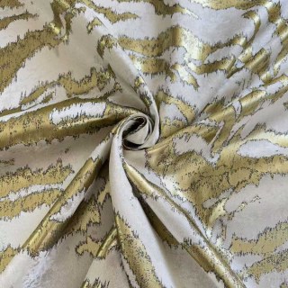 Tiger Stripes Cream and Gold Animal Print Curtain 4