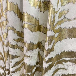 Tiger Stripes Cream and Gold Animal Print Curtain 1