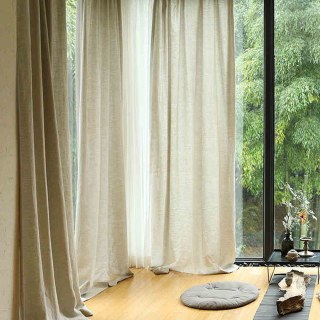 Wabi Sabi 100% Flax Linen Natural Colour Voile Curtain
