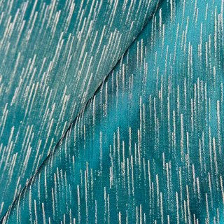 Gilded Stream Teal Green Curtain with Metallic Stripes 3
