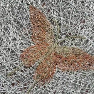 Winged Whisper Embroidered Butterfly Gray Mesh Net Curtain 4