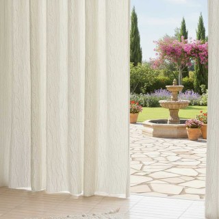 Crushed Drift Cream Linen Style Crinkle Voile Curtain 2