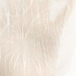 Gossamer Butterflies Ivory Striped Floral Voile Curtain 2