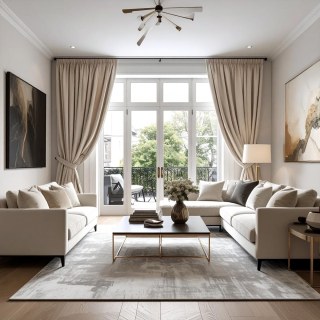 Lustrous Cream Velvet Curtains 3