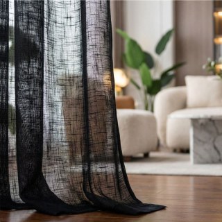 A Touch of Sunshine Semi Sheer Black Heavy Net Curtain 2