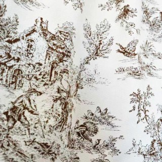 Amour Pastorale Brown Toile de Jour Chenille Curtains