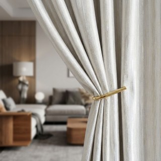 Dotted Cascade Cream Off White Shimmering Striped Curtain 2
