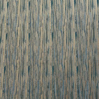 Gilded Stripes Subtle Textured Teal and Gold Striped Curtain 4