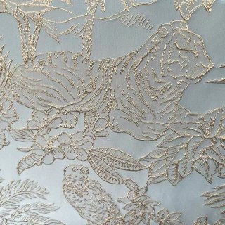 Jungle Jive Leopard and Parrot Duck Egg Blue and Gold Blackout Curtains 7