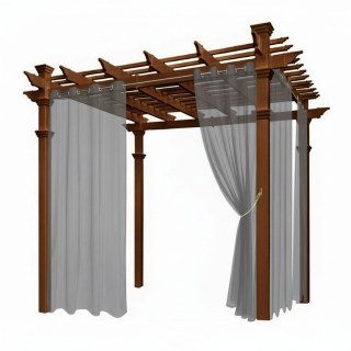 Laguna Outdoor Waterproof Dark Grey Voile Curtain