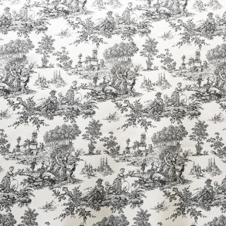 Rococo Reverie Black Toile de Jour Chenille Curtain 7