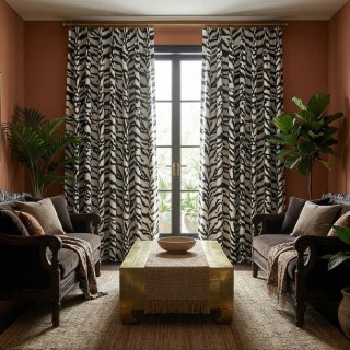 Tiger Stripes Black and White Animal Print Curtain 3