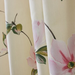 Botanical Bliss Multi Colour Red Floral Blackout Curtains