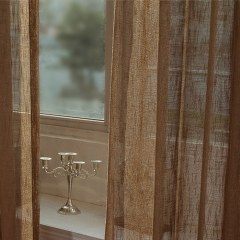 A Touch of Sunshine Brown Chestnut Heavy Semi Sheer Curtain 3