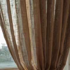 A Touch of Sunshine Brown Chestnut Heavy Semi Sheer Curtain 2