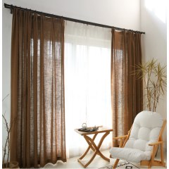 A Touch of Sunshine Brown Chestnut Heavy Semi Sheer Curtain 4