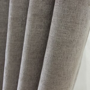 Elegant Plain Chenille Grey Curtain 2