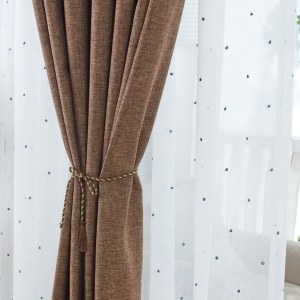 Regent Linen Style Dark Coffee Curtain Drapes 6