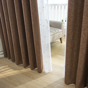 Regent Linen Style Dark Coffee Curtain Drapes 1