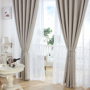 Regent Linen Style Light Gray Curtain Drapes 8