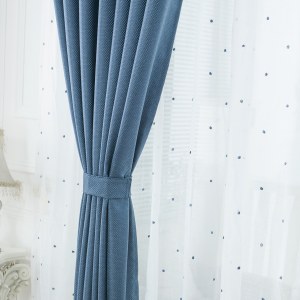 Royale Aegean Blue Linen Style Curtain 5