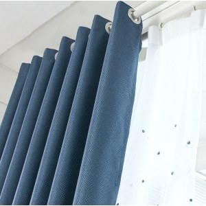 Royale Aegean Blue Linen Style Curtain 4