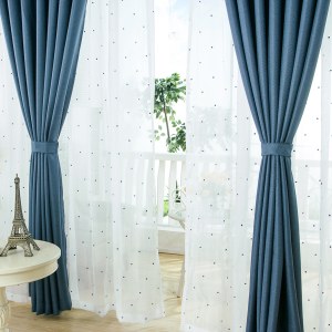 Royale Aegean Blue Linen Style Curtain 7