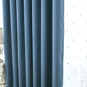 Royale Aegean Blue Linen Style Curtain 2