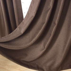 Royale Coffee Linen Style Basketweave Curtain Drapes 2
