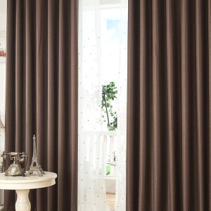 Royale Coffee Linen Style Basketweave Curtain Drapes 7