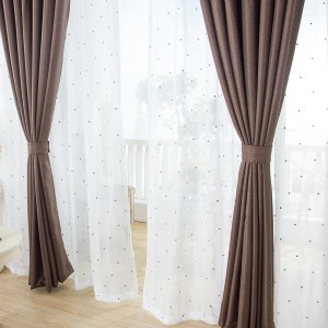 Royale Coffee Linen Style Basketweave Curtain Drapes 3