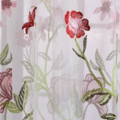 Fragrance Green Branch Embroidered Sheer Curtain 4