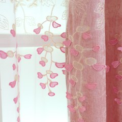 Sweet Heart Pink Embroidered Sheer Curtains 2