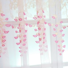 Sweet Heart Pink Embroidered Sheer Curtains
