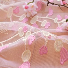 Sweet Heart Pink Embroidered Sheer Curtains 4