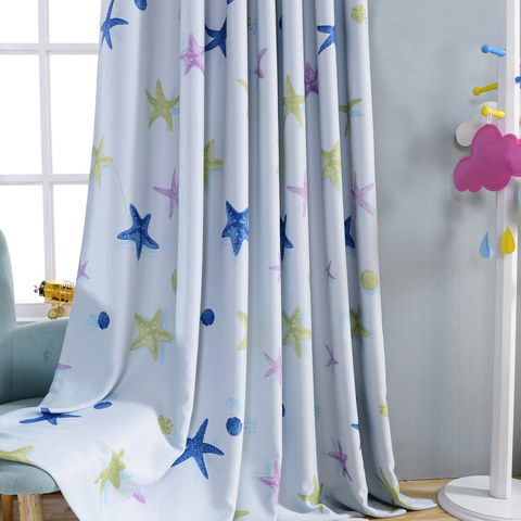 Starfish Baby Blue Curtain | Voila Voile®