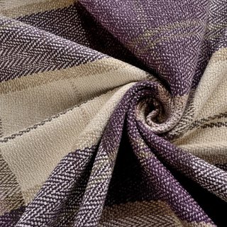Cozy Plaid Check Light Purple Chenille Curtain Drapes 6