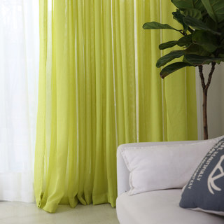 Crisscross Calm Lime Green Textured Sheer Curtain 3