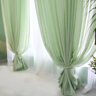 Crisscross Calm Sage Green Textured Sheer Curtain 2