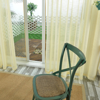 Touch of Sunshine Lemon Yellow Heavy Semi Sheer Curtain 5