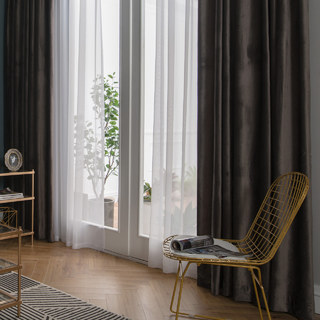 Lustrous Taupe Gray Velvet Curtain 2