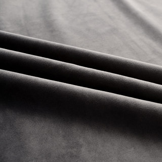 Microfiber Gray Velvet Curtain Drapes 7