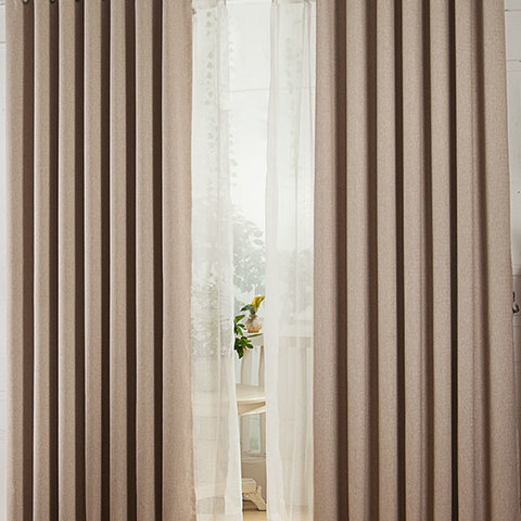 Gainsborough Light Brown Linen Style Curtain 1