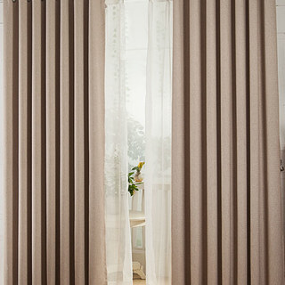 Gainsborough Light Brown Linen Style Curtain 1