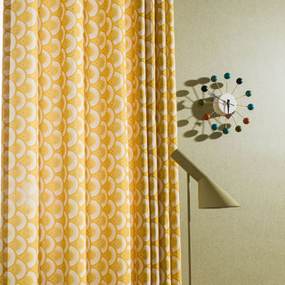 Hello Sunshine Modern Art Deco Yellow Patterned Curtain Drapes