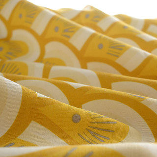 Hello Sunshine Modern Art Deco Yellow Patterned Curtain Drapes 6