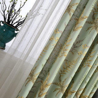Unique Rustic Glen Green Leaf Curtain 7