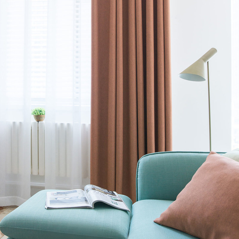 Absolute Blackout Terracotta Brown Curtain | Voila Voile®