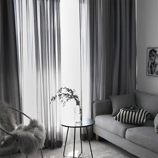 black voile curtains